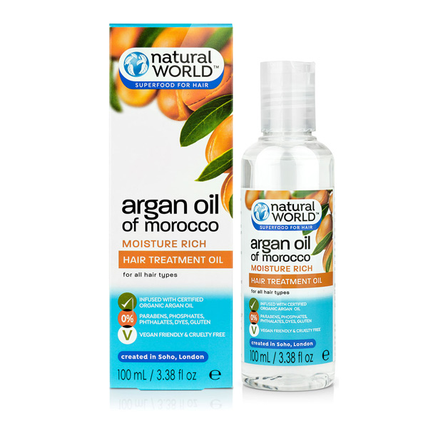 روغن آرگان ارگانیک نچرال ورلد انگلیسی اصل Natural World Argan Oil | تقویتی و ترمیمی قوی ۱۰۰ میل