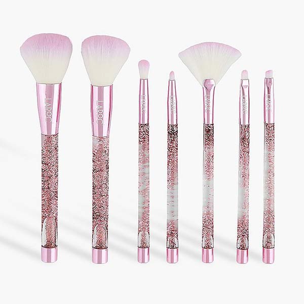 ست براش اکلیلی صورتی ۷ عددی لاروک |  LAROC 7 piece glitter brush set – pink Gift  Set