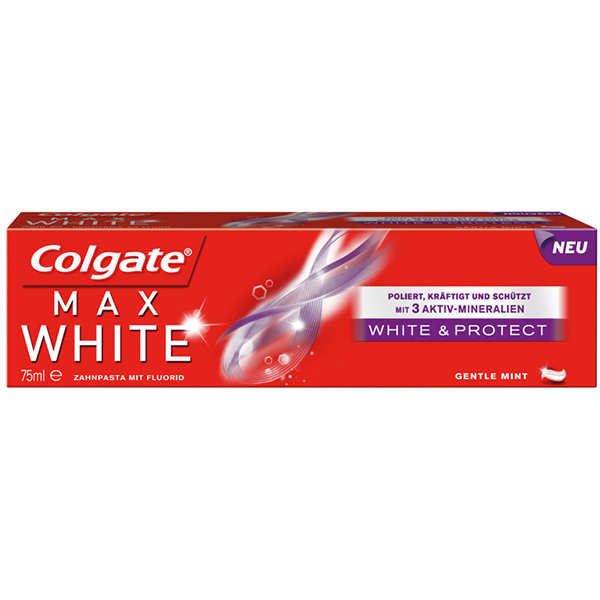 خمیر دندان کولگیت اصل آلمان 75ml | حفاظتی کامل و سفید کننده ملایم مدل Max White White Protect