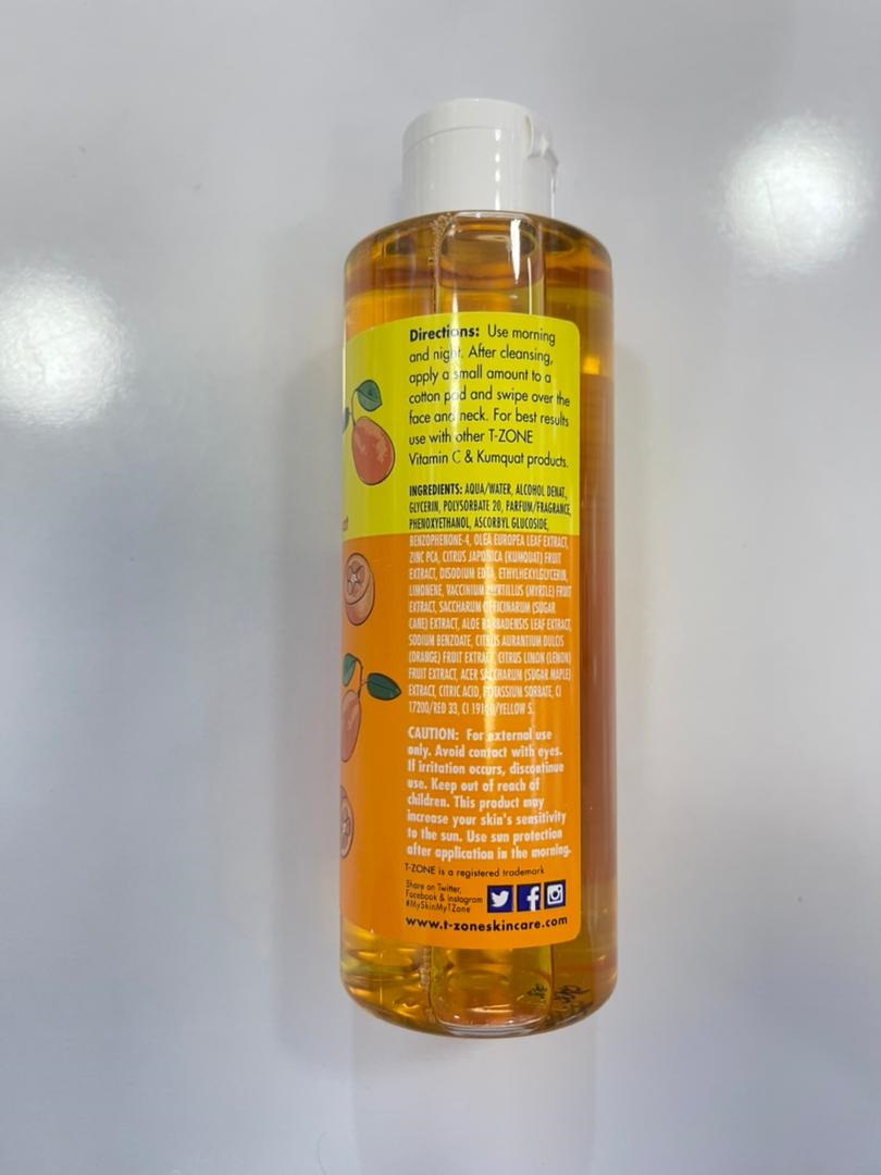 تونر ویتامین سی 3% کامکوات تی زون (T-Zone) | ضد لک و منافذ و روشن کننده و پاکسازی | 200 میل