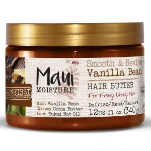 ماسک موی دانه وانیل Vanilla Bean مائویی Maui اصل  | ضد وز، آبرسان، صاف و ترمیم کننده قوی مو | 340 گرم