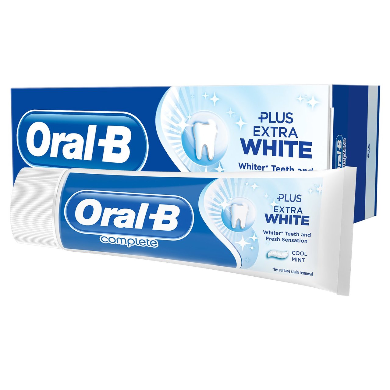 خمیر دندان کامپلت Complete اورال بی (Oral-B) اصل انگلیس | ضد پوسیدگی، سفید کننده، نعنایی | Complete Plus Extra White Cool Mint Toothpaste