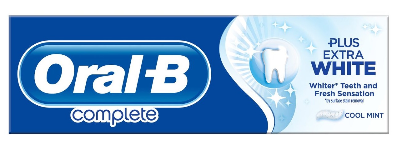 خمیر دندان کامپلت Complete اورال بی (Oral-B) اصل انگلیس | ضد پوسیدگی، سفید کننده، نعنایی | Complete Plus Extra White Cool Mint Toothpaste