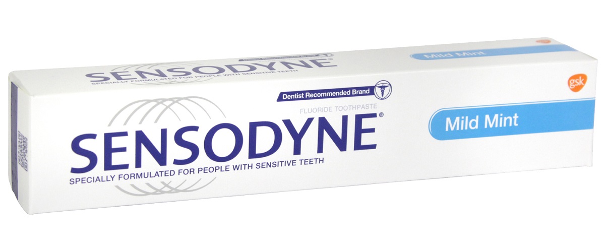 خمیر دندان خوشبوکننده سنسوداین اصل انگلیس (Sensodyne) | مدل Mild Mint Sensitive نعنائی برای دندان های حساس حاوی فلوراید