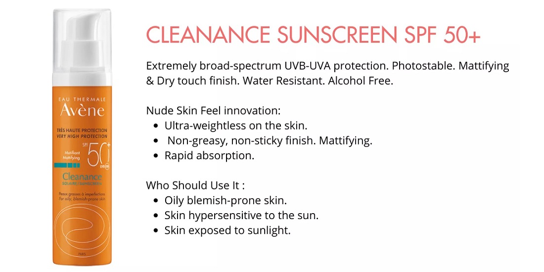 ضد آفتاب پوست چرب Cleanance اون فرانسه (Avène) مناسب پوست چرب و جوش‌دار و دارای منافذ (Very High Protection Spf 50+)