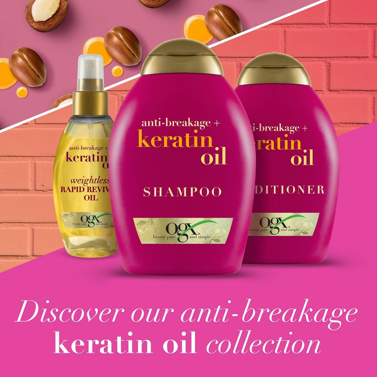 سرم مو روغن کراتین او جی ایکس اصل (کراتین اویل) OGX Anti-Breakage Keratin Oil Rapid Reviving Hair Oil Spray