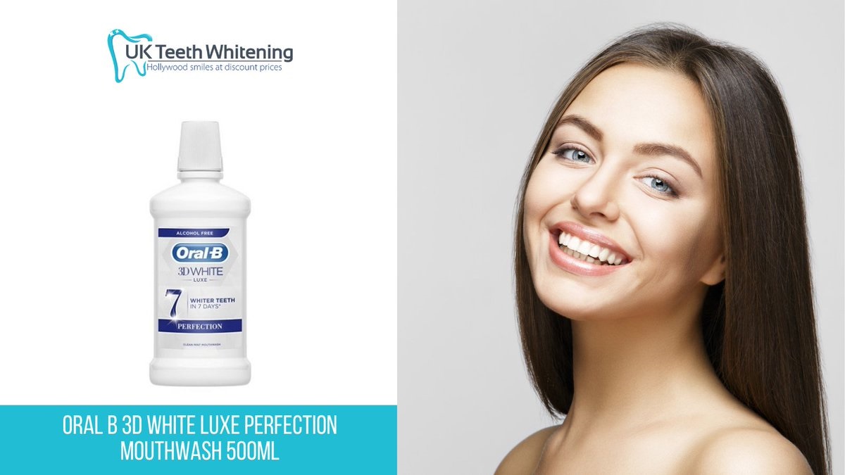 دهانشویه سفیدکننده اورال بی مدل تری دی وایت Oral-B Pro- 3D White Luxe Perfection Mouthwash
