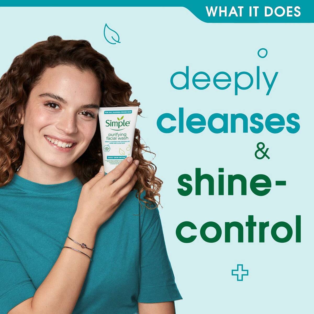 ژل شستشوی روزانه Skin Detox سیمپل مخصوص پوست چرب و مختلط، سم زدایی پوست، پاکسازی منافذ Simple Daily Skin Detox Purifying Facial Wash