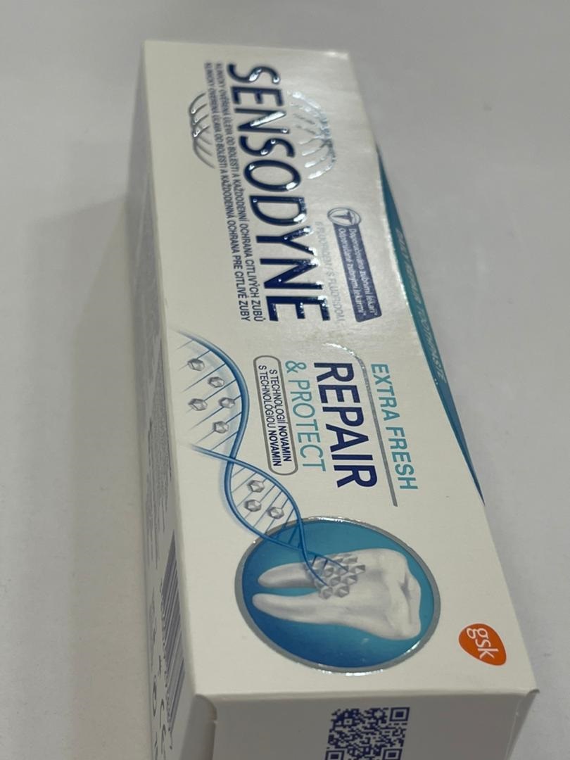خمیردندان ترمیم‌کننده و خنک‎‌کننده دندان‌های حساس سنسوداین | مدل Extra Fresh Repair & Protect رنگ آبی | 75 میل