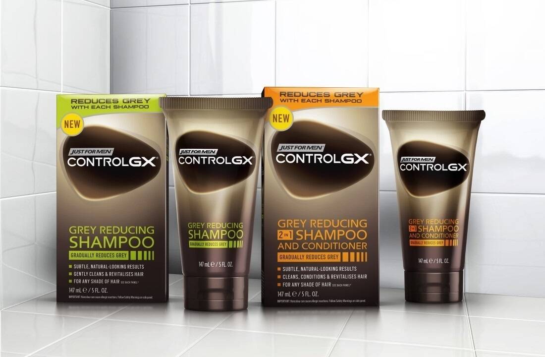 شامپو 2 در 1 جاست فور Control GX من رفع سفیدی و نرم کننده مو (Just For Men Control GX 2 in 1 Grey Reducing Shampoo and Condition 147ml)