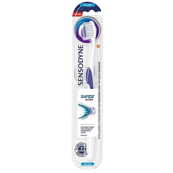 مسواک سنسوداین مدل Rapid Action نرم برای دندان و لثه حساس با سری نرم - Sensodyne RAPIDE ACTION soft toothbrush