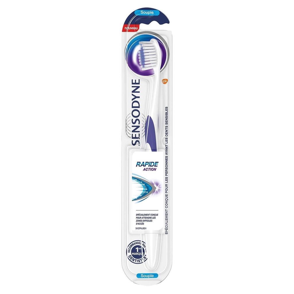 مسواک سنسوداین مدل Rapid Action نرم برای دندان و لثه حساس با سری نرم - Sensodyne RAPIDE ACTION soft toothbrush