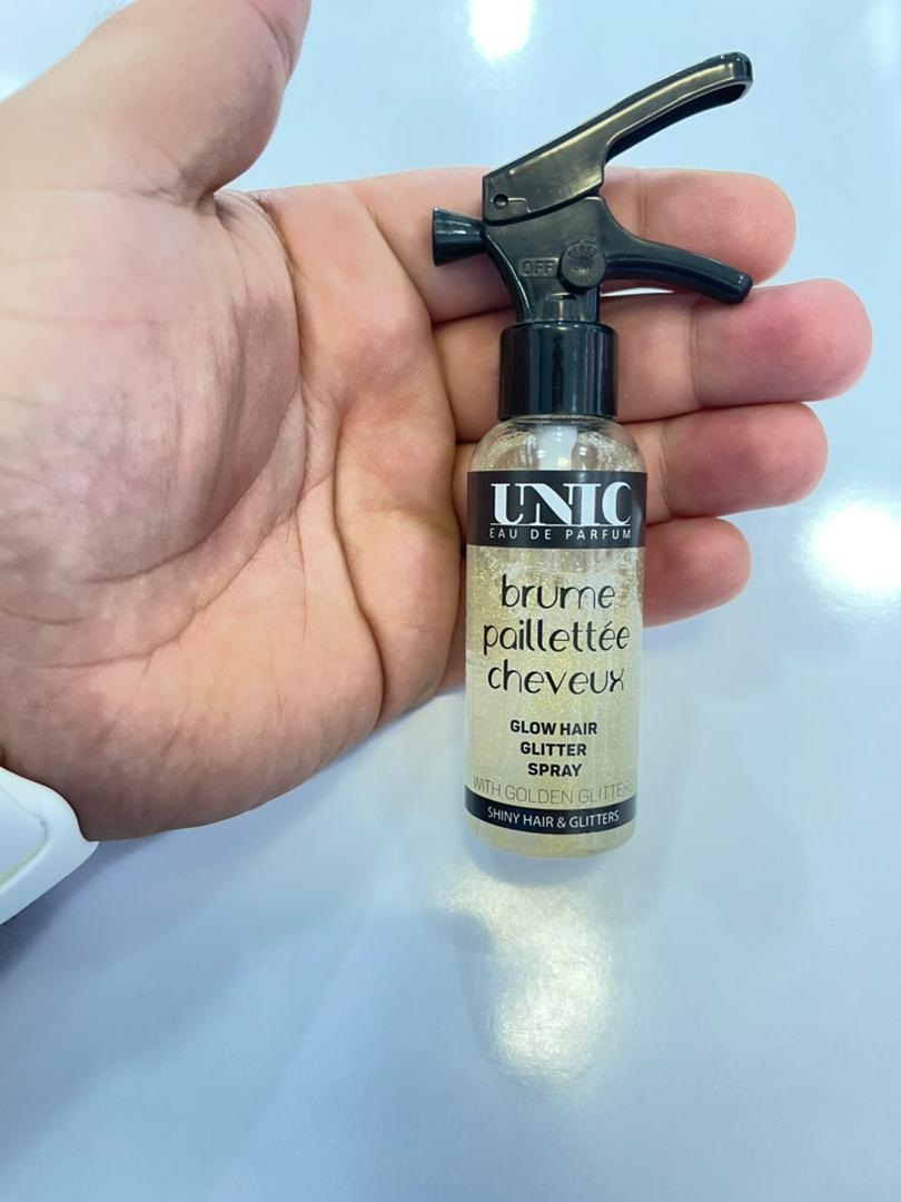 ادکلن موی یونیک UNIC فرانسوی گلیتری (اکلیلی) GLITTER حجم 50 میل | براق کننده و بوی خنک مدیترانه ای