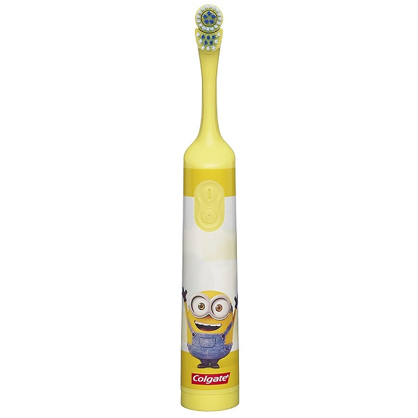 مسواک برقی کودک زرد مینیون کولگیت (مسواک بچگانه باتری خور با شخصیت کارتونی مینیون) - Colgate Extra Soft Kids Minions Battery Powered Toothbrush - Yellow