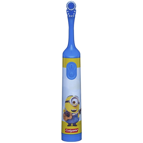 مسواک برقی کودک آبی مینیون کولگیت (مسواک بچگانه باتری خور با شخصیت کارتونی مینیون) - Colgate Extra Soft Kids Minions Battery Powered Toothbrush - Blue