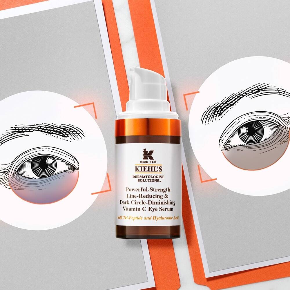 سرم دور چشم ویتامین سی کیلز (کرم دور چشم روشن کننده و ضدچروک ویتامین C کیلز) - Kiehl's Powerful-Strength Line-Reducing & Dark Circle-Diminishing Vitamin C Eye Serum 15ml