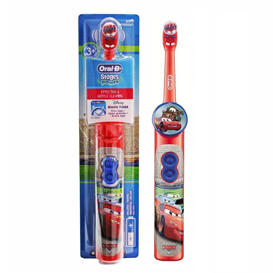 مسواک برقی کودک Cars اورال بی مسواک بچگانه ماشین باتری خور اصل انگلیس (Oral-B Stages Power Kids Disney Cars Battery Toothbrush With Timer App)