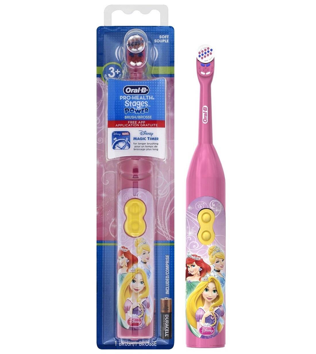 مسواک برقی کودک Disney Princess اورال بی اصل باتری دار مدل پرنسس دیزنی - Oral-B Stages Power Kids Disney Princess Battery Toothbrush With Timer App
