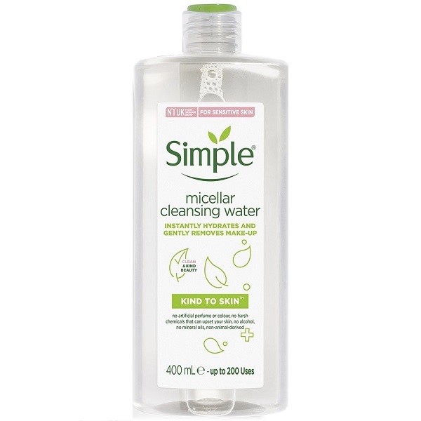 میسلار واتر پوست حساس سیمپل مناسب پوست خشک و حساس بدون عطر و الکل و پارابن - Simple Kind to Skin Micellar Cleansing Water