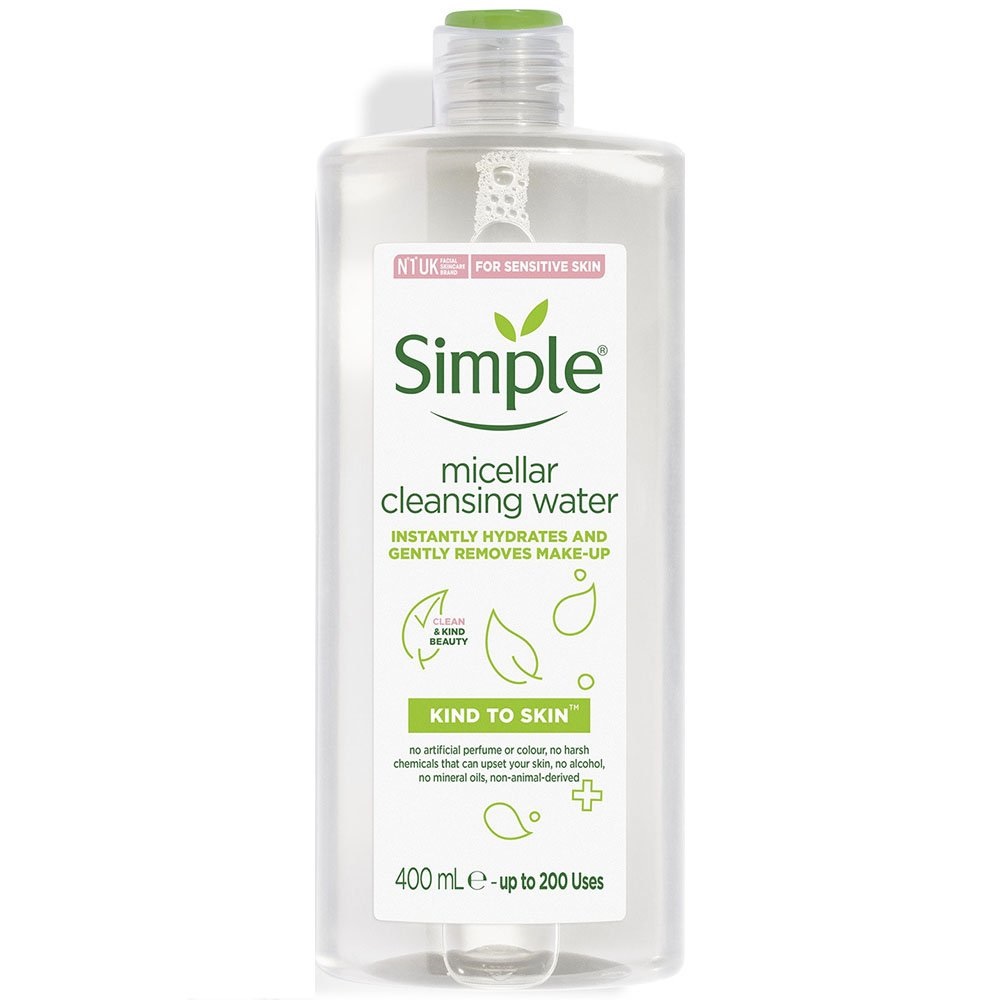 میسلار واتر پوست حساس سیمپل مناسب پوست خشک و حساس بدون عطر و الکل و پارابن - Simple Kind to Skin Micellar Cleansing Water