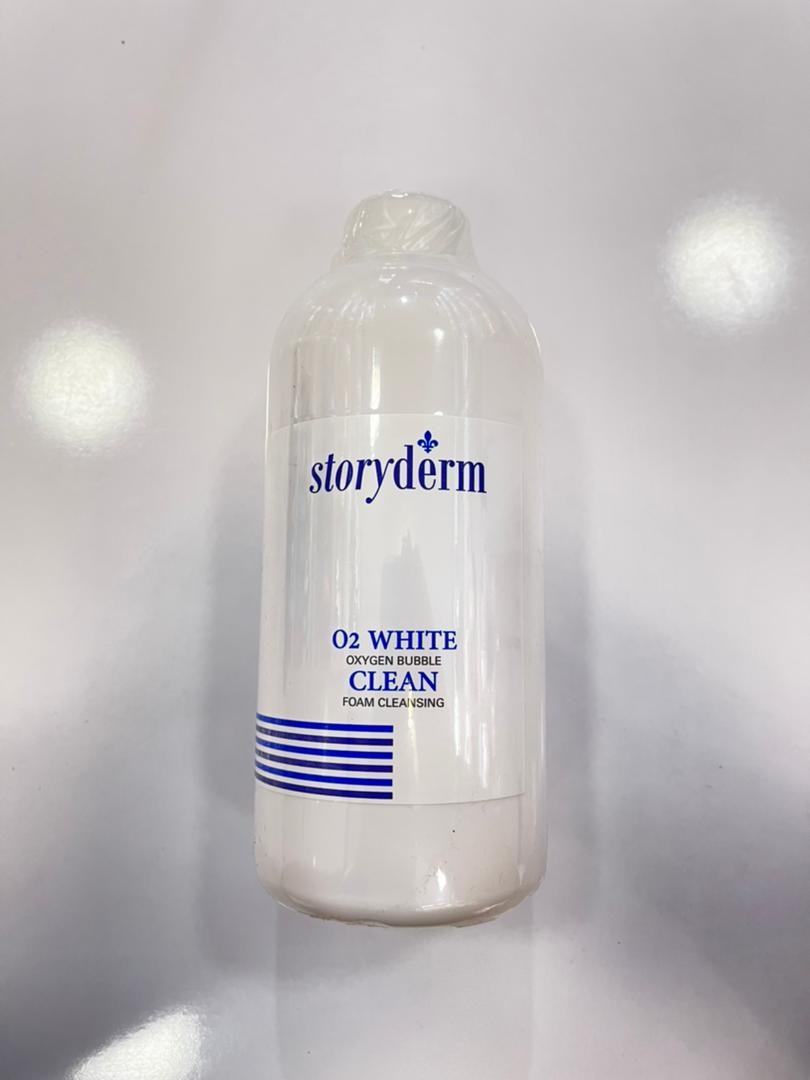 شوینده کابین ضد لک (اوتو وایت O2 White) استوری درم Storyderm  | روشن کننده، ضد لک، پاکسازی و اکسیژن‌رسانی عمیق | 500 میل