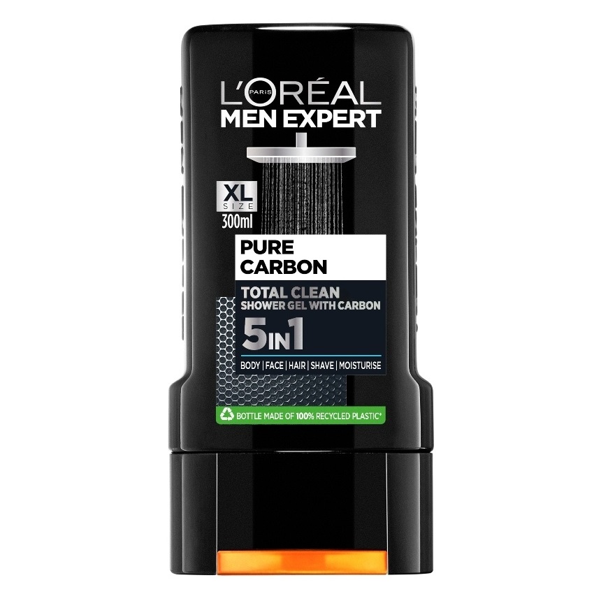 قیمت و خرید شامپو سر و بدن لورال مدل Clean Carbon – شاور ژل مردانه شستشوی مو و بدن کربن (ذغال فعال) لورآل پاریس Loreal