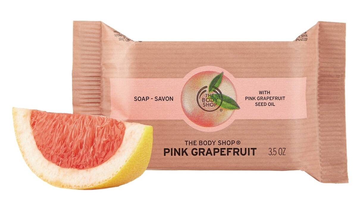 صابون گریپ فروت بادی شاپ وگان و ارگانیک معطر و نرم کننده پوست بدن The Body Shop Pink Grapefruit Soap 100g