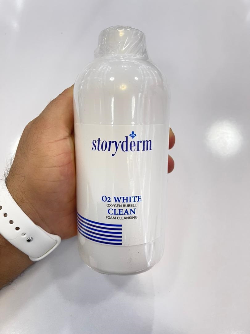 ژل شستشوی روشن کننده و ضد لک استوری درم Storyderm لاین اوتو وایت O2 White حجم کابین 500 میل