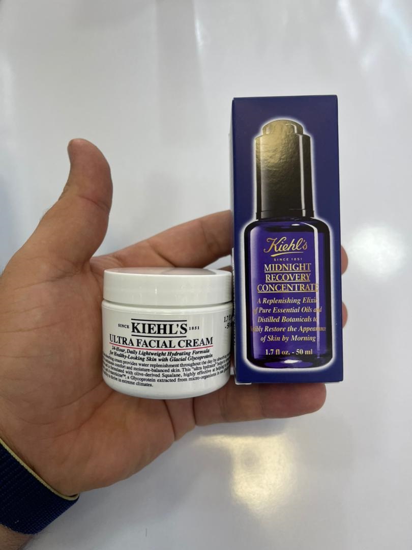 ست آبرسان قوی کیلز  KIEHLS Hydration Essentials | سرم کنسانتره بازسازی شبانه + آبرسان Ultra Facial Cream