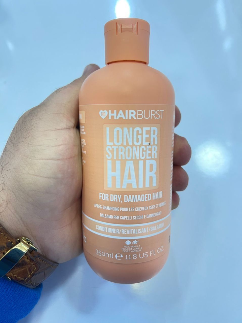 نرم کننده هیربرست Hairburst نارنجی مخصوص موهای خشک و آسیب دیده با رنگ و حرارت حجم 350ml | رشد مو، ضد ریزش، بدون سولفات، ترمیم قوی