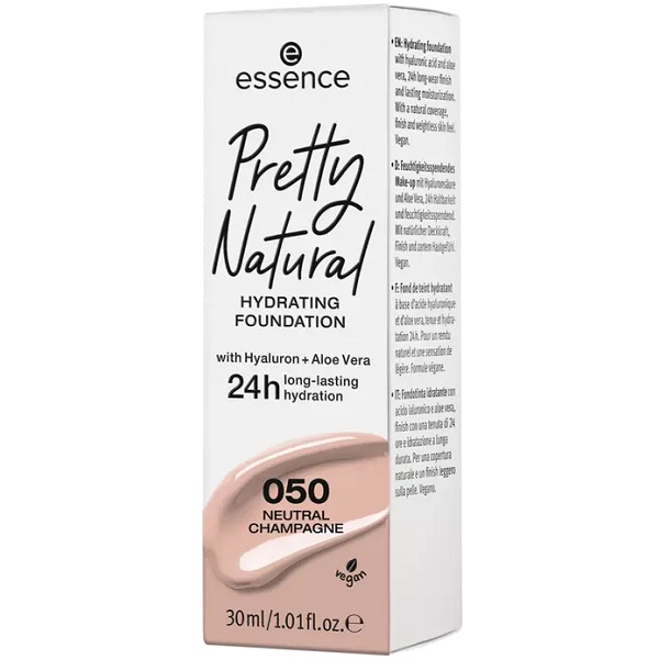 Essence Pretty Natural Hydrating Foundation-color 050 neutral champagne