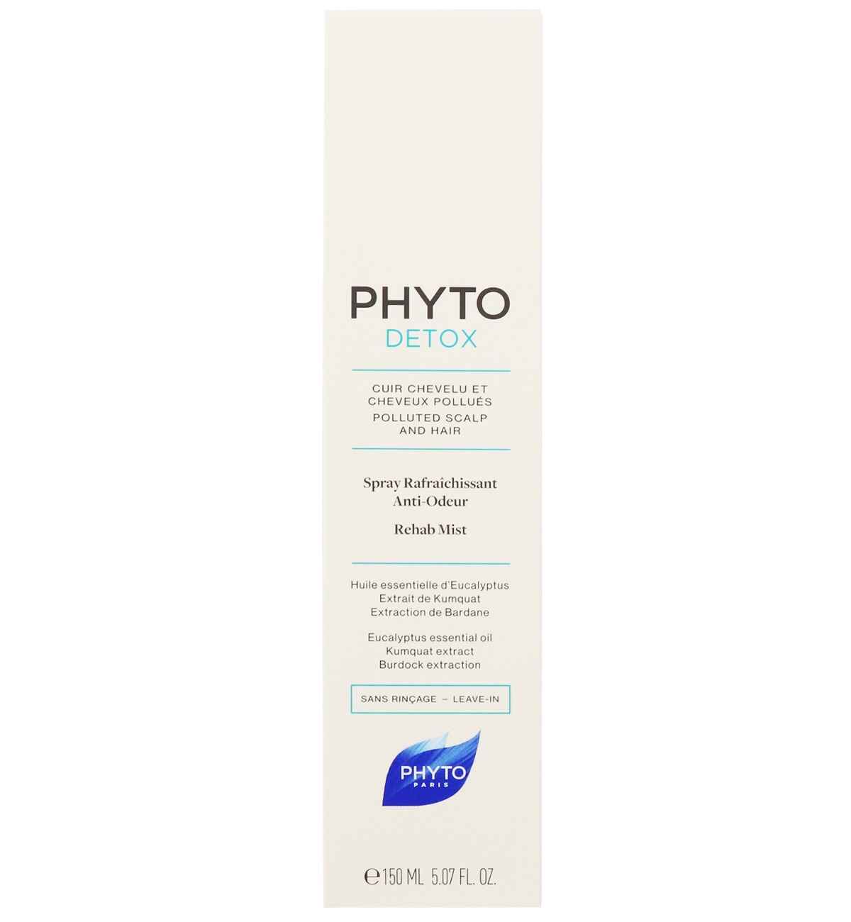 اسپری موی سر Phyto سری DETOX مدل REHAB MIST حجم 150 میل | آبرسان و شاداب کننده مو، ضد اسکالپ، آلودگی، بوی نامطبوع
