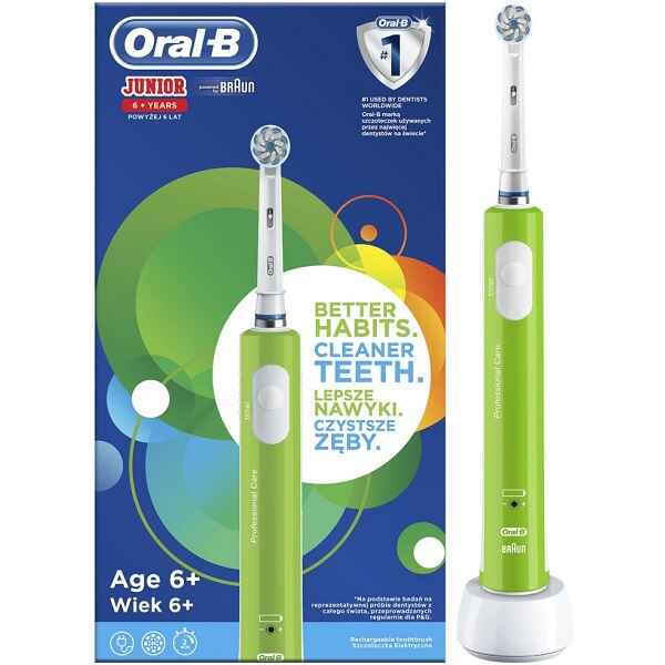 مسواک برقی بچگانه اورال بی Oral-B سری Professional Care مدل +JUNIOR 6 رنگ سبز | بچه های بالای شش سال