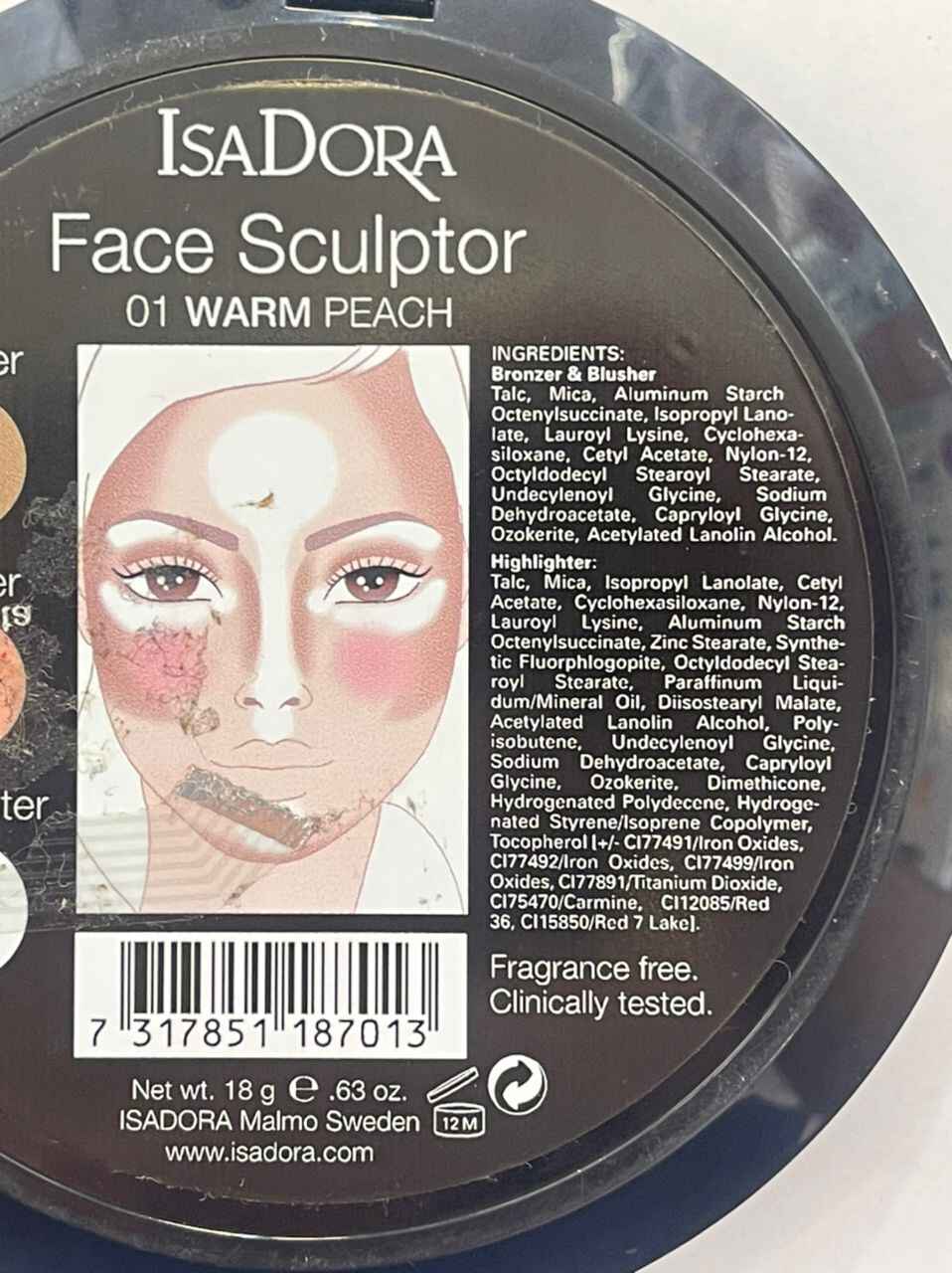 پالت آرایش صورت ایزادورا ISADORA مدل FACE SCULPTOR | رژ گونه، برنزر، هایلایتر