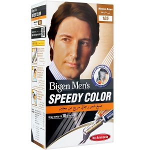 کیت رنگ مو بیگن BIGEN سری اسپیدی کالر Speedy Color مدل Medium Brown شماره 105