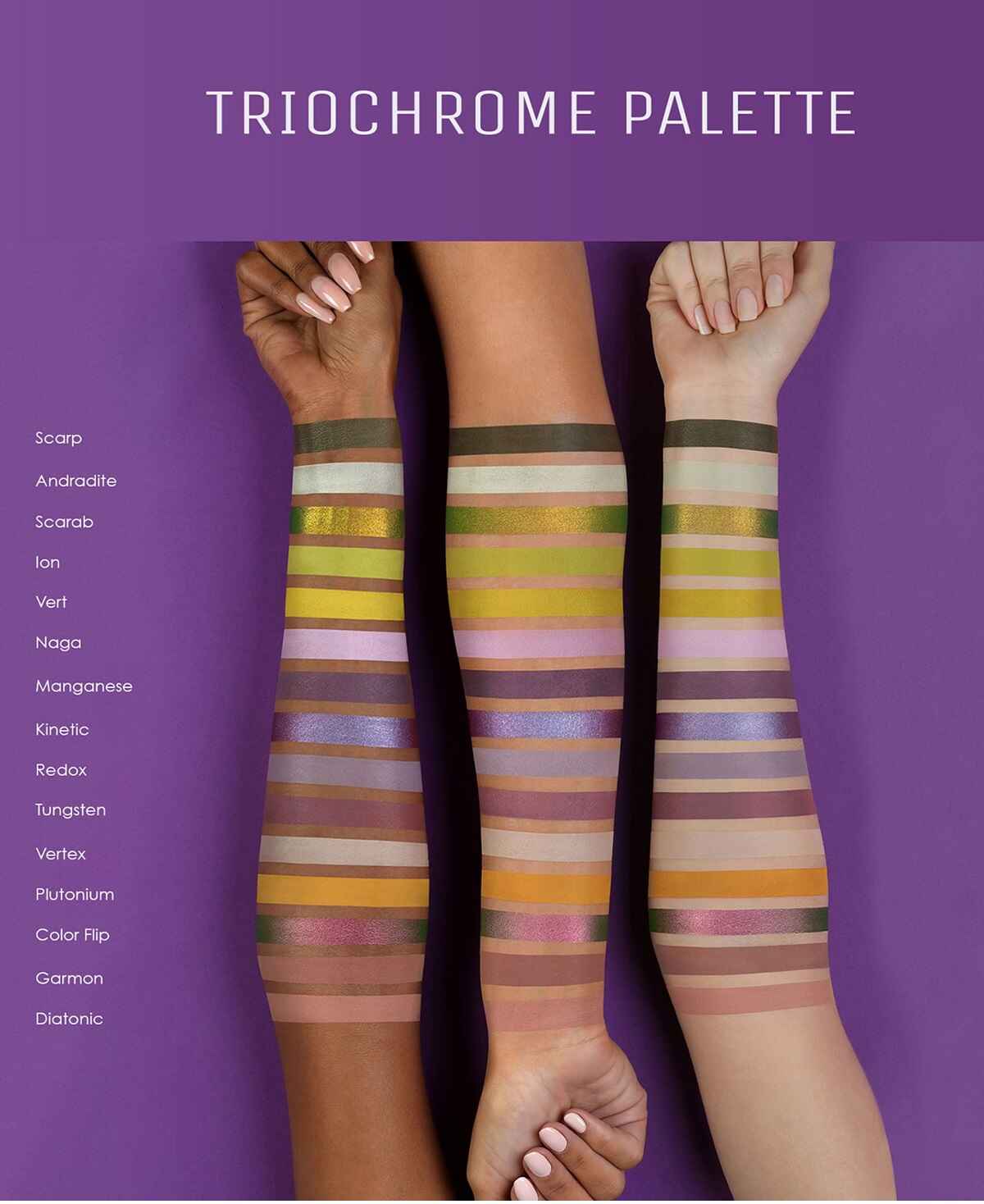 معرفی رنگ های پالت NATASHA DENONA مدل Triochrome 