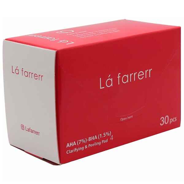 پد پاکسازی و لایه بردار پوست 4 لافارر Lafarrerr حاوی AHA 7% و BHA 1.5% بسته 30 عددی