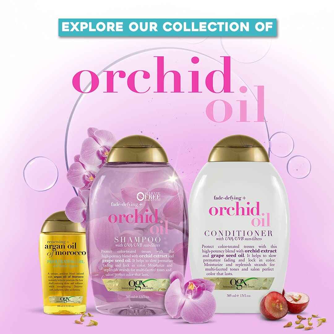 شامپو و نرم کننده آبرسان موی رنگ شده او جی ایکس مدل Orchid Oil