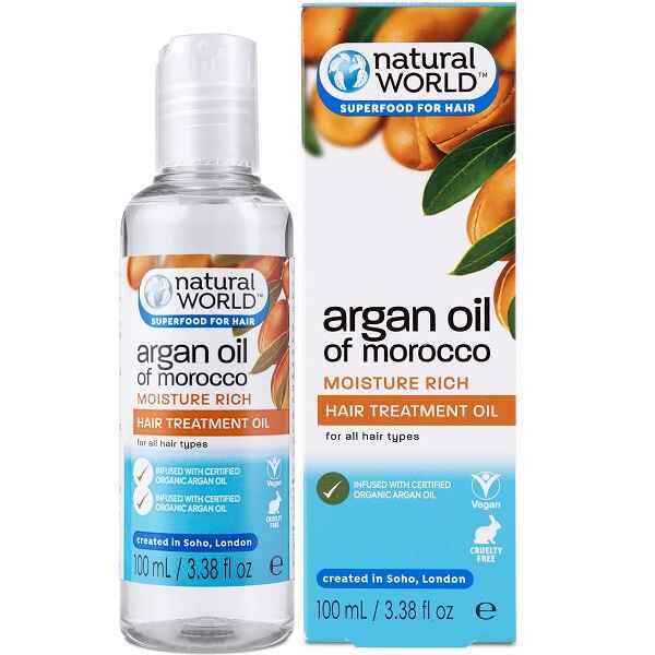روغن آرگان ارگانیک نچرال ورلد انگلیسی اصل Natural World Argan Oil | تقویتی و ترمیمی قوی ۱۰۰ میل