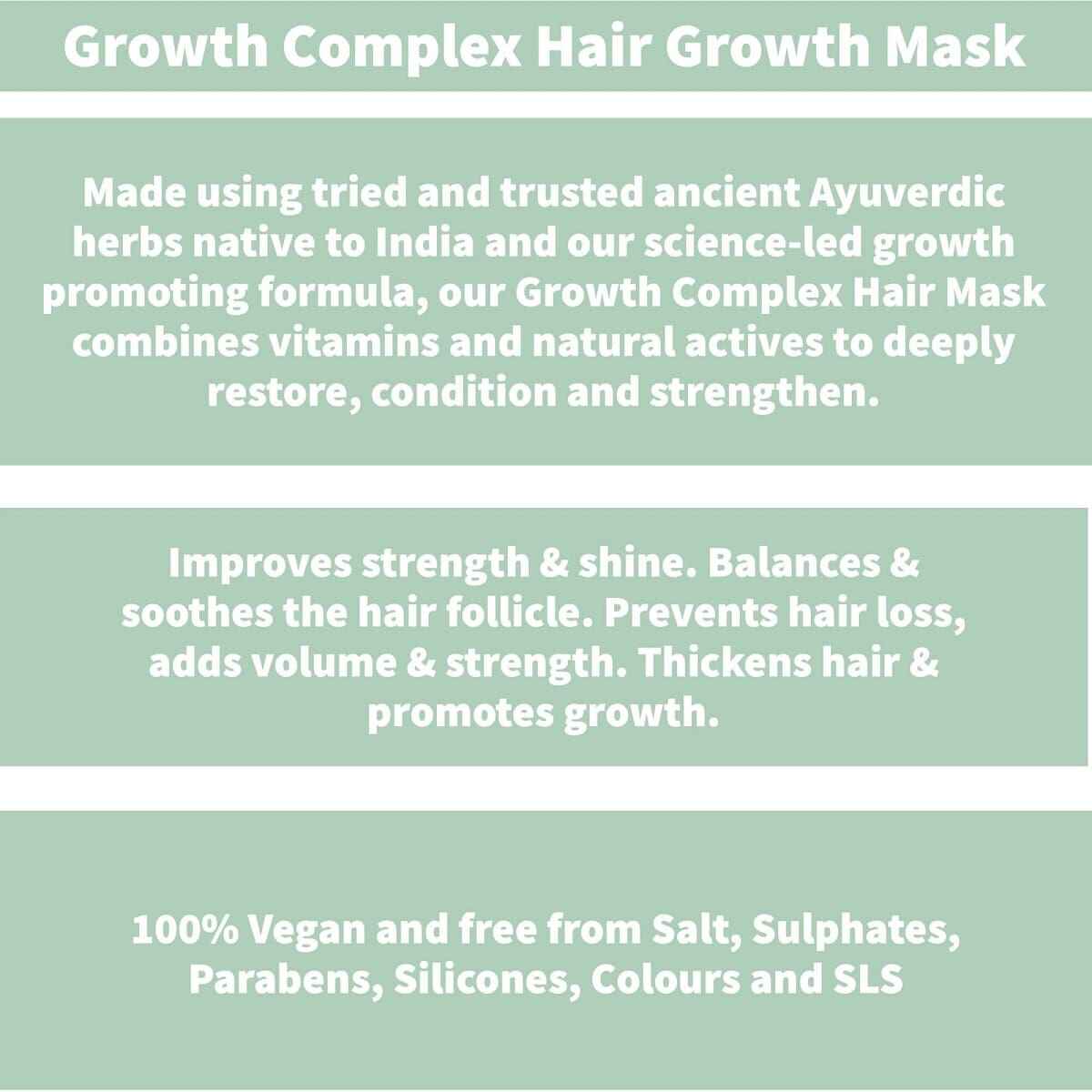 توضیحات در مورد ماسک موی ضدریزش و بدون سولفات Growth Complex نیچر اسپل