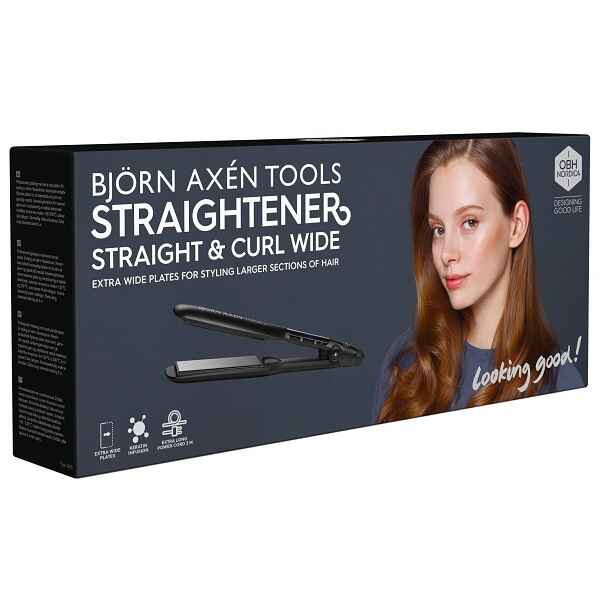 اتو موی او بی اچ OBH NORDICA مدل Straight & Curl Wide | صفحه کراتینه سرامیکی، یون ساز، صاف و فر کننده