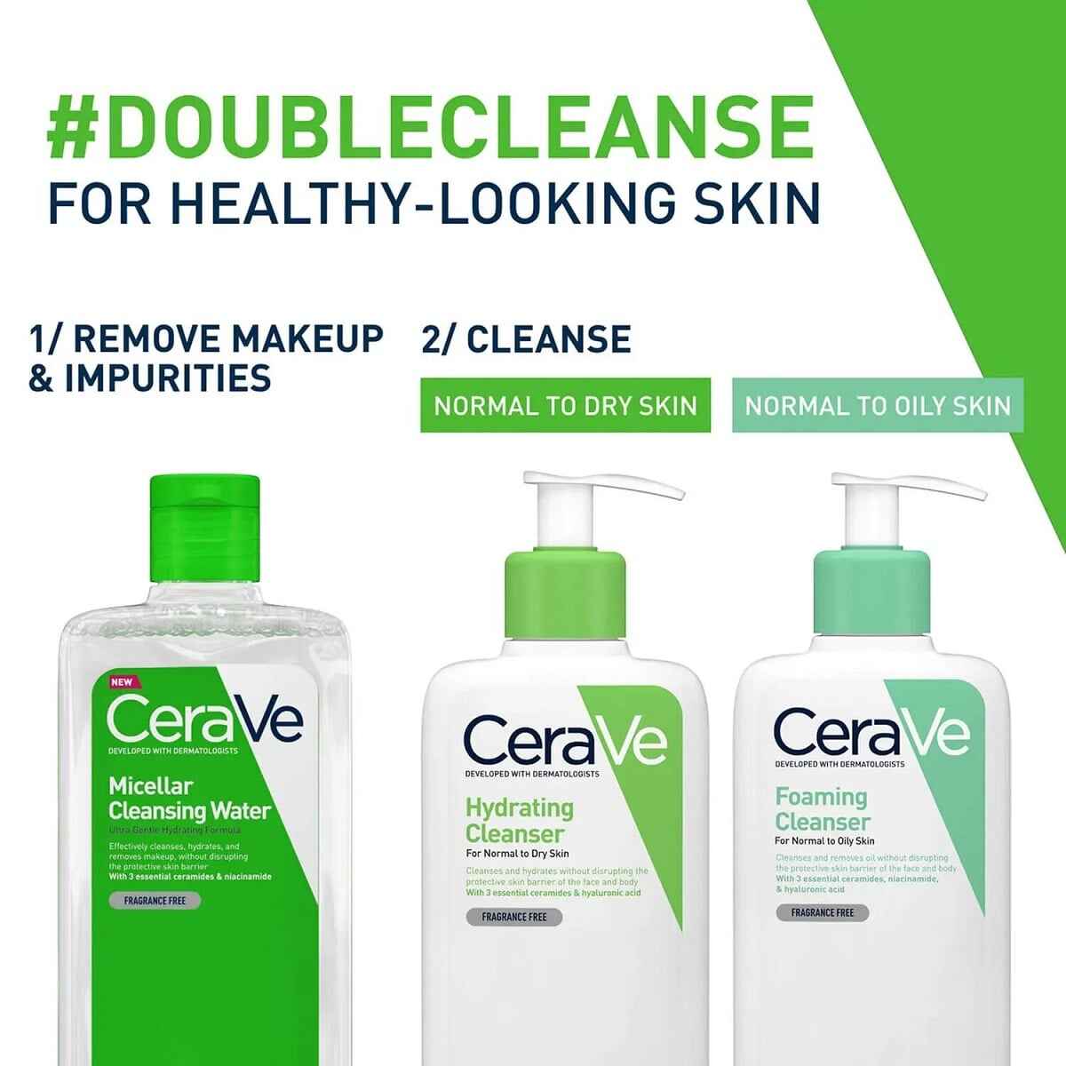 محصولات پاک کننده پوست CeraVe اصل برای دابل کلینزینگ