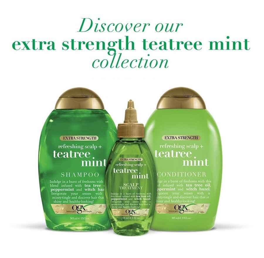 محصولات موی برند او جی ایکس لاین tea tree mint