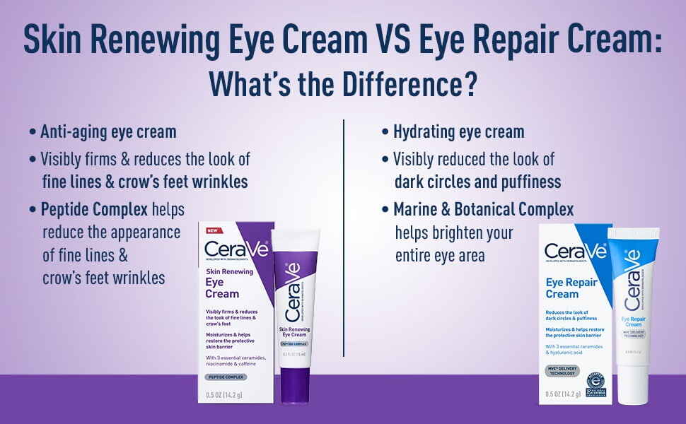 تفاوت بین دور چشم سراوی مدل Renewing Cream با دور چشم سراوی مدل Eye Repair