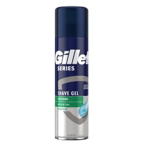 ژل اصلاح مردانه ژیلت Gillette مدل سوتینگ soothing سری سنسیتیو sensitive حجم 200 میل | مناسب پوست حساس