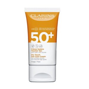 ضد آفتاب کلارنس مدل +Clarins Dry Touch UVA/UVB Spf50 | مخصوص پوست چرب، بافت فوق‌العاده سبک و مات | 50 میل