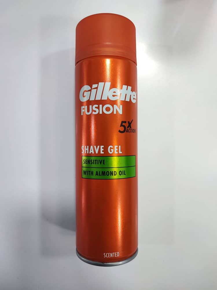 ژل اصلاح مردانه ژیلت Gillette مدل سنسیتیو Sensitive سری فیوژن Fusion 5 حجم 200 میل | مناسب پوست حساس