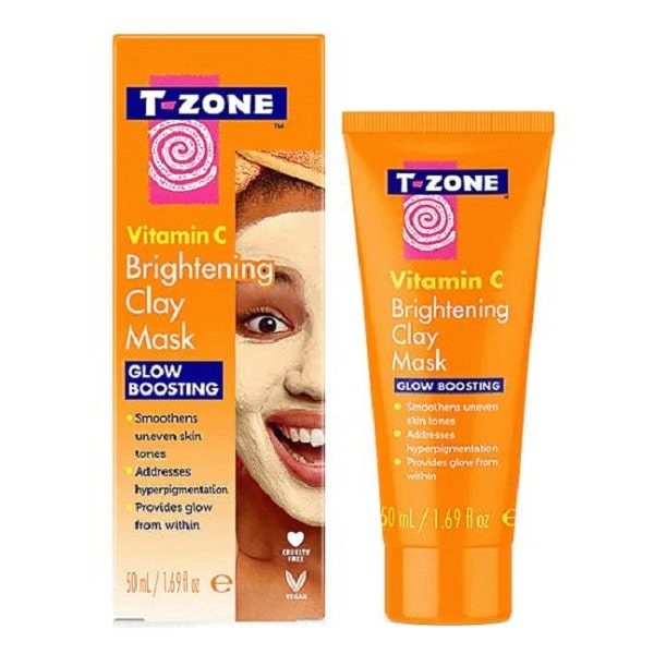 ماسک روشن کننده تی زون T-Zone مدل Vitamin C Brightening Clay حجم 50 میل