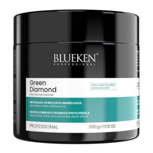ماسک تونر و رنگساژ بلوکن BLUEKEN مدل گرین دایموند GREEN DIAMOND حجم 500ml | آبرسان قوی و ضد زردی