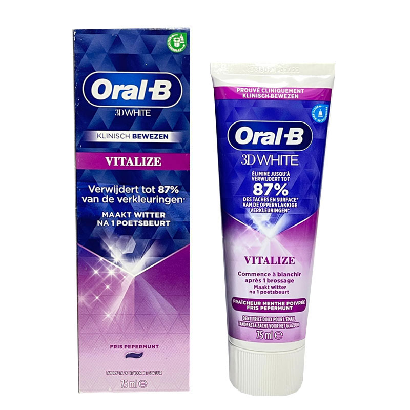 خمیر دندان سفید کننده تری دی وایت اورال بی Oral-B مدل Vitalize حجم 75 میل